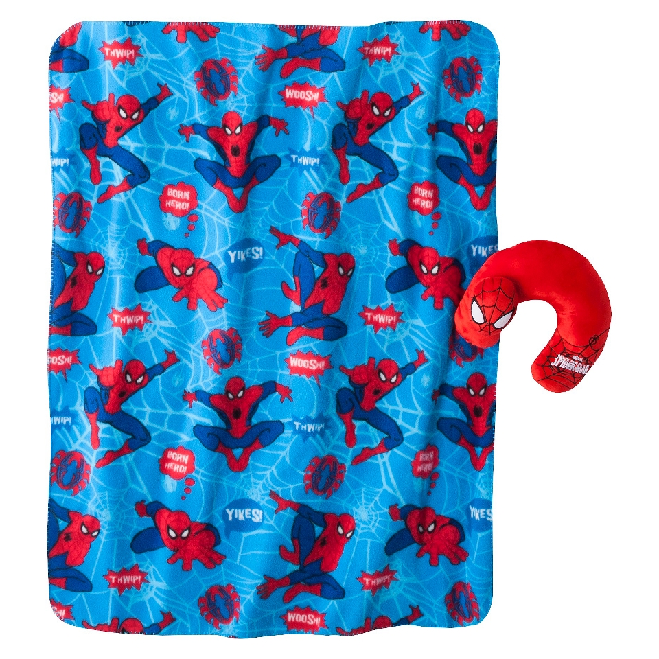 Spiderman Travel Pillow and Throw Set