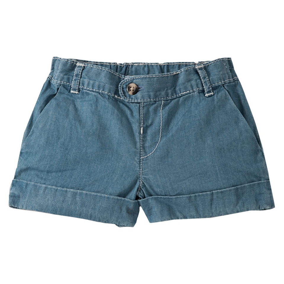 Burts Bees Baby Toddler Girls Cuff Short   Chambray 3T