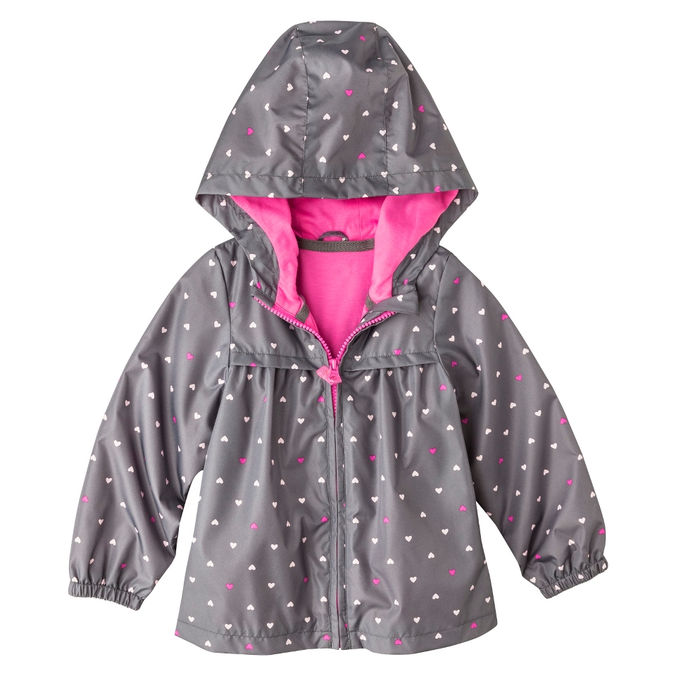 Just One You by Carters Infant Toddler Girls Heart Windbreaker Jacket   Gray