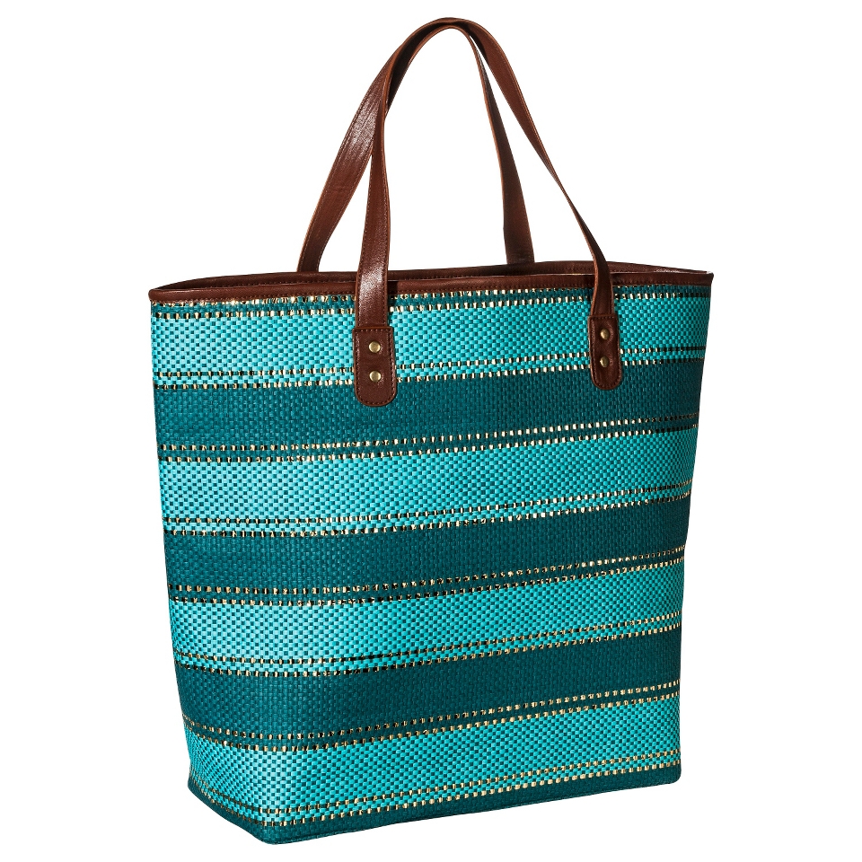 Merona Striped Tote Handbag   Blue