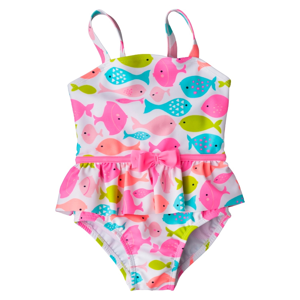 Just One You by Carters Infant Toddler Girls 1 Piece Fish Swimsuit   Pink 4T