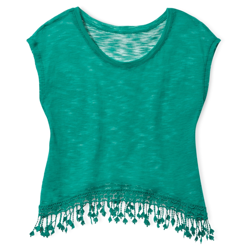 Xhilaration Juniors Knit Top with Fringe   Canal XL(15 17)