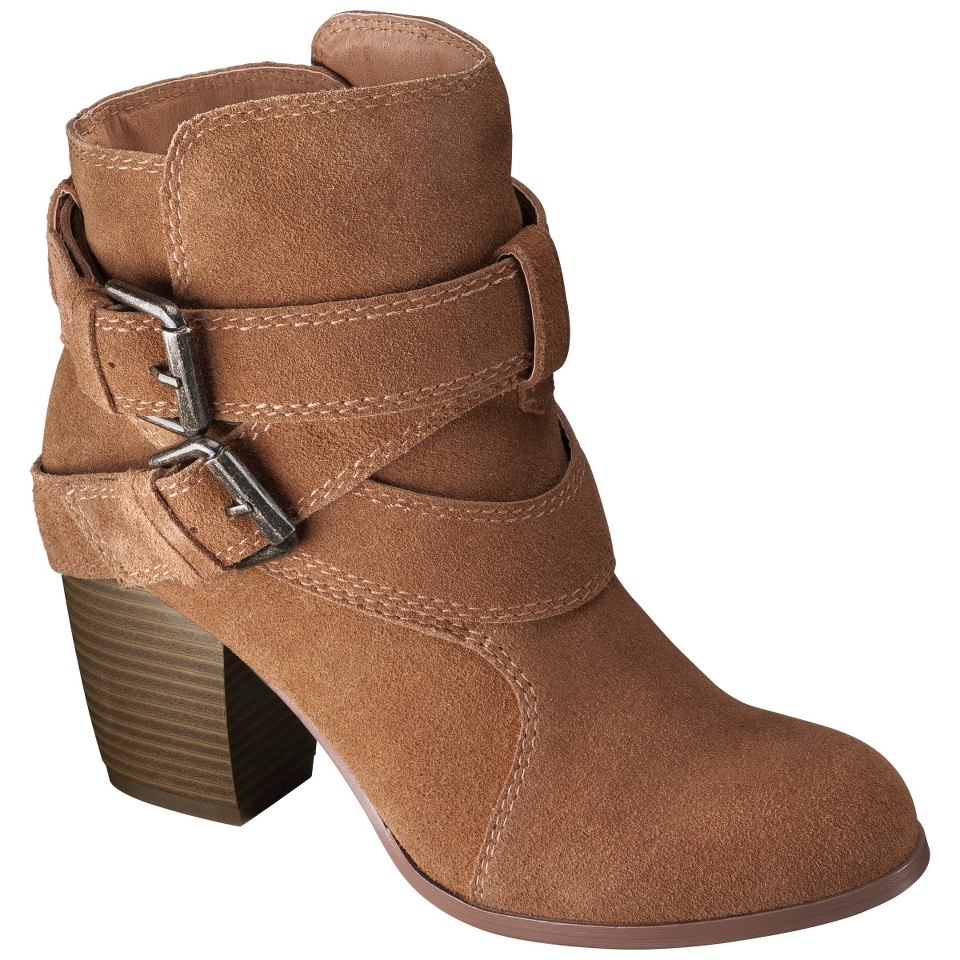 Womens Mossimo Supply Co. Jessica Suede Strappy Boot   Cognac 6