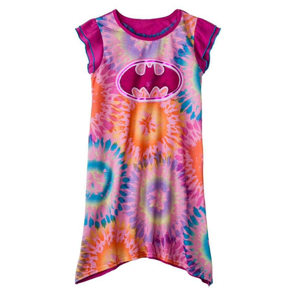 Batgirl Girls Short Sleeve Nightgown   Purple M