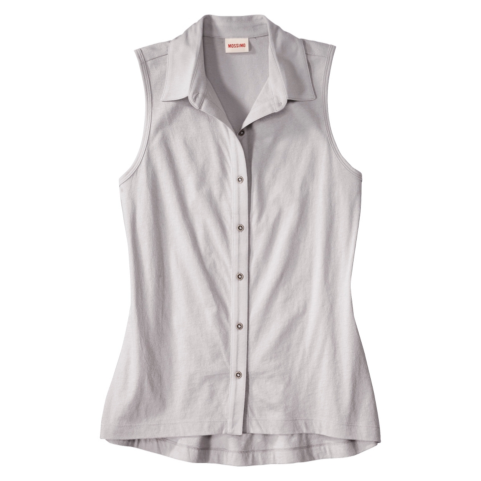 Mossimo Supply Co. Juniors Sleeveless Button Down Top   Millstone Gray L(11 13)