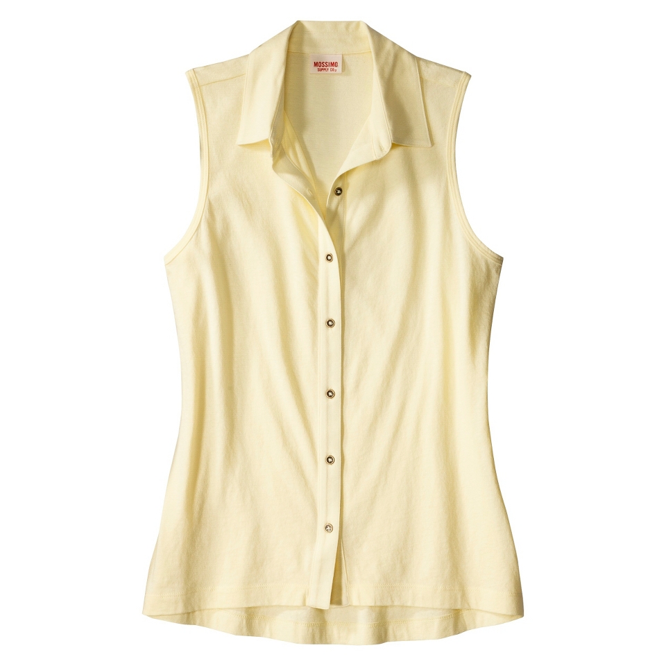 Mossimo Supply Co. Juniors Sleeveless Button Down Top   Glisten Yellow L(11 13)