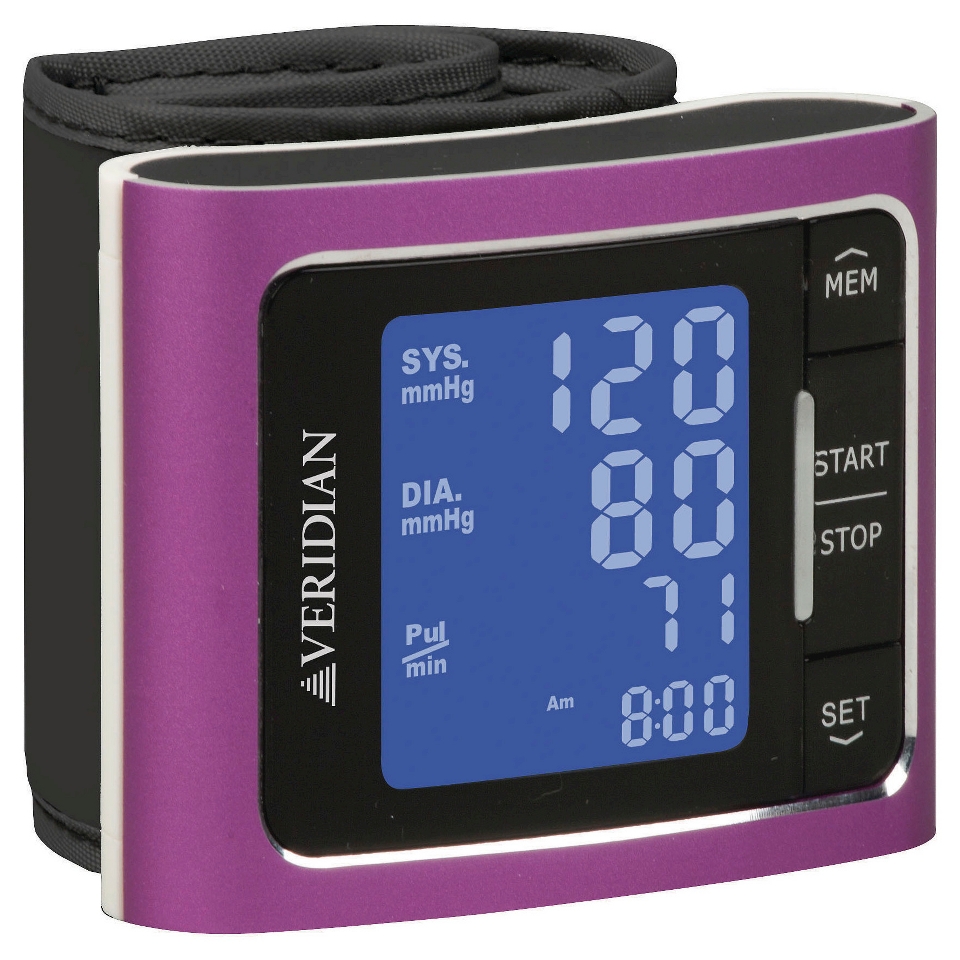 Veridian Healthcare Blood Pressure Wrist Monitor   Pink Metallic