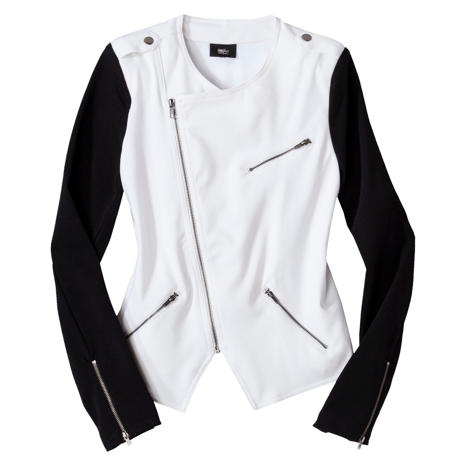 Mossimo Petites Moto Jacket   White/Black XLP