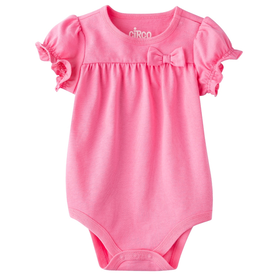 Circo Newborn Infant Girls Short sleeve Solid Bodysuit   Strwbry Pink 12 M