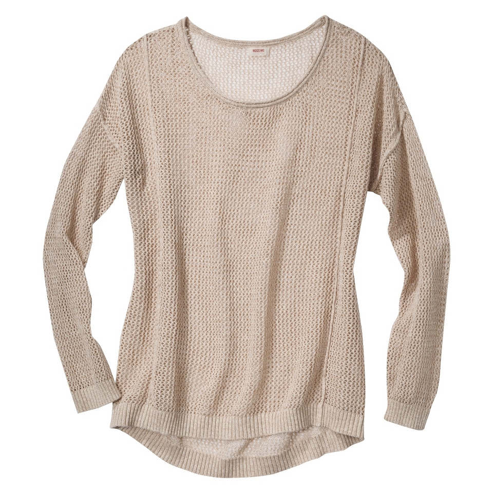 Mossimo Supply Co. Juniors Plus Size Mesh Pullover Sweater   Oatmeal 2