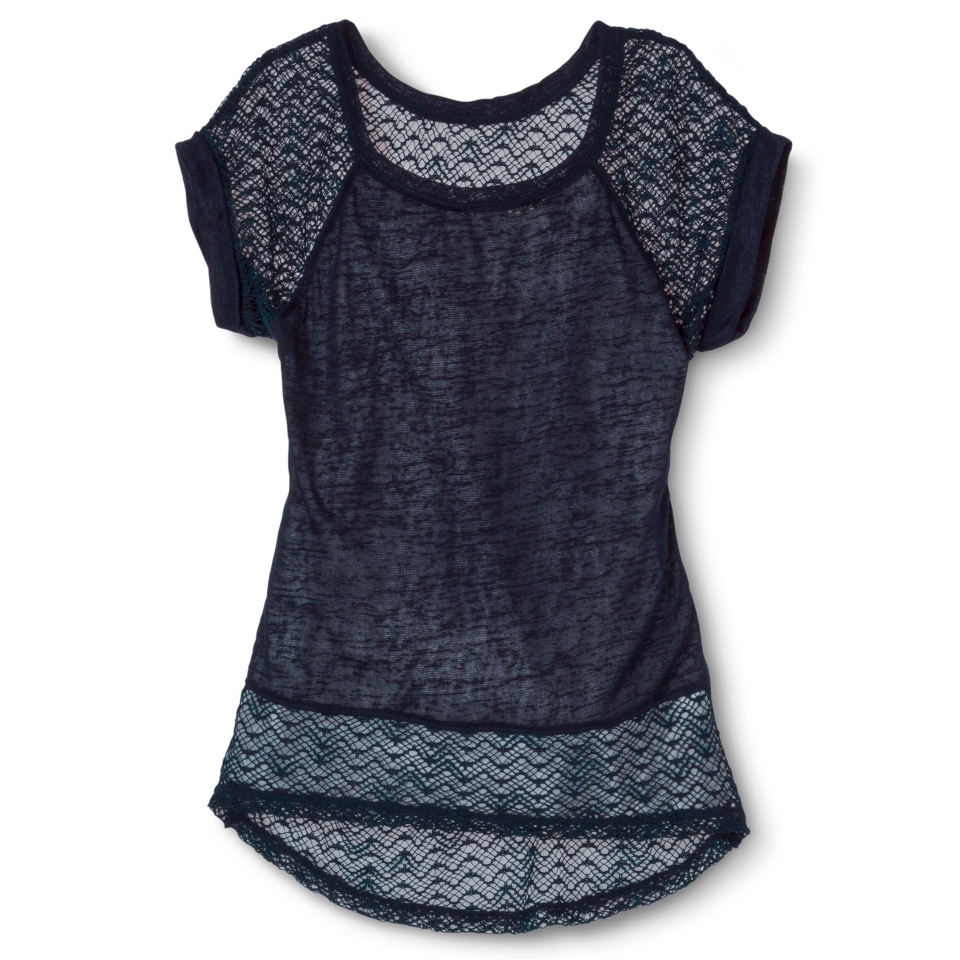 Xhilaration Juniors Lace Back Top   Blue L(11 13)