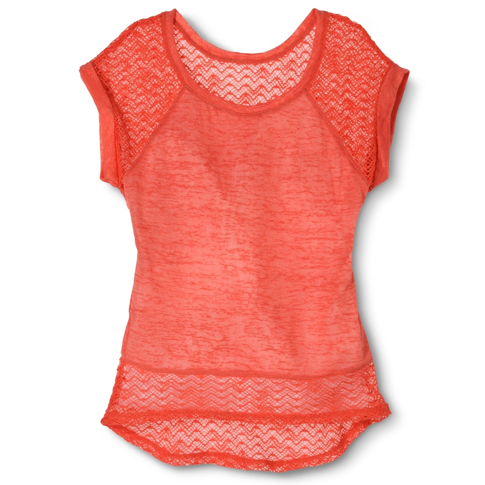 Xhilaration Juniors Lace Back Top   Daylily M(7 9)