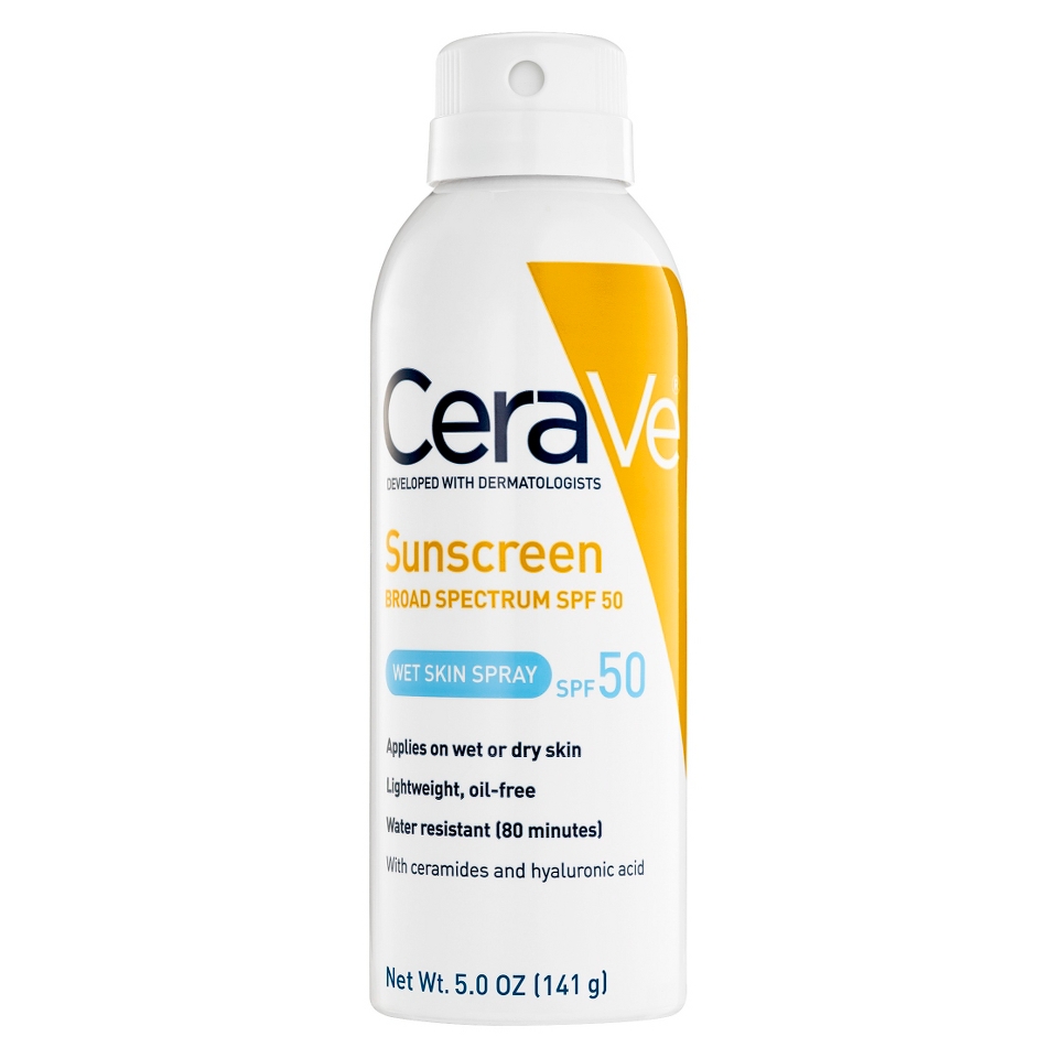 CeraVe Sunscreen Wet Skin Spray with SPF 50   5 oz