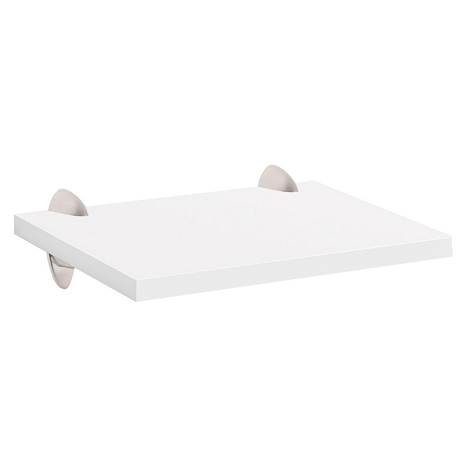 Wall Shelf White Sumo Shelf With Stainless Steel Ara Supports   18W x 12D