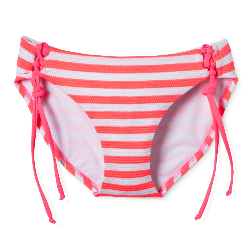 Juniors Side Tie Swim Bottom  Pink M