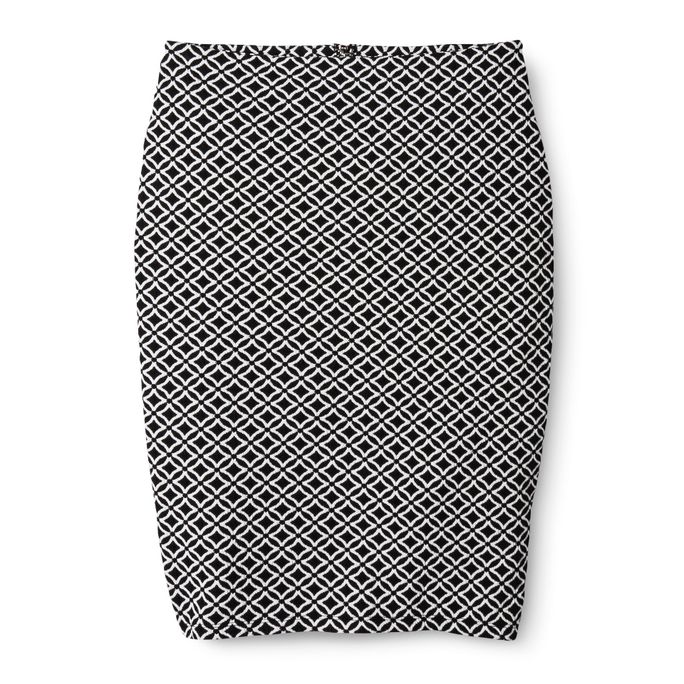 Mossimo Womens Jacquard Pencil Skirt   Black Geo XS