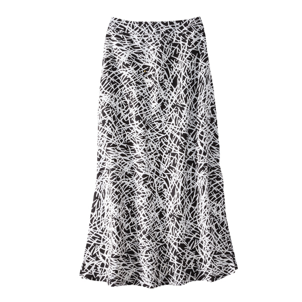 Mossimo Womens Side Slit Maxi Skirt   Ebony Print XS