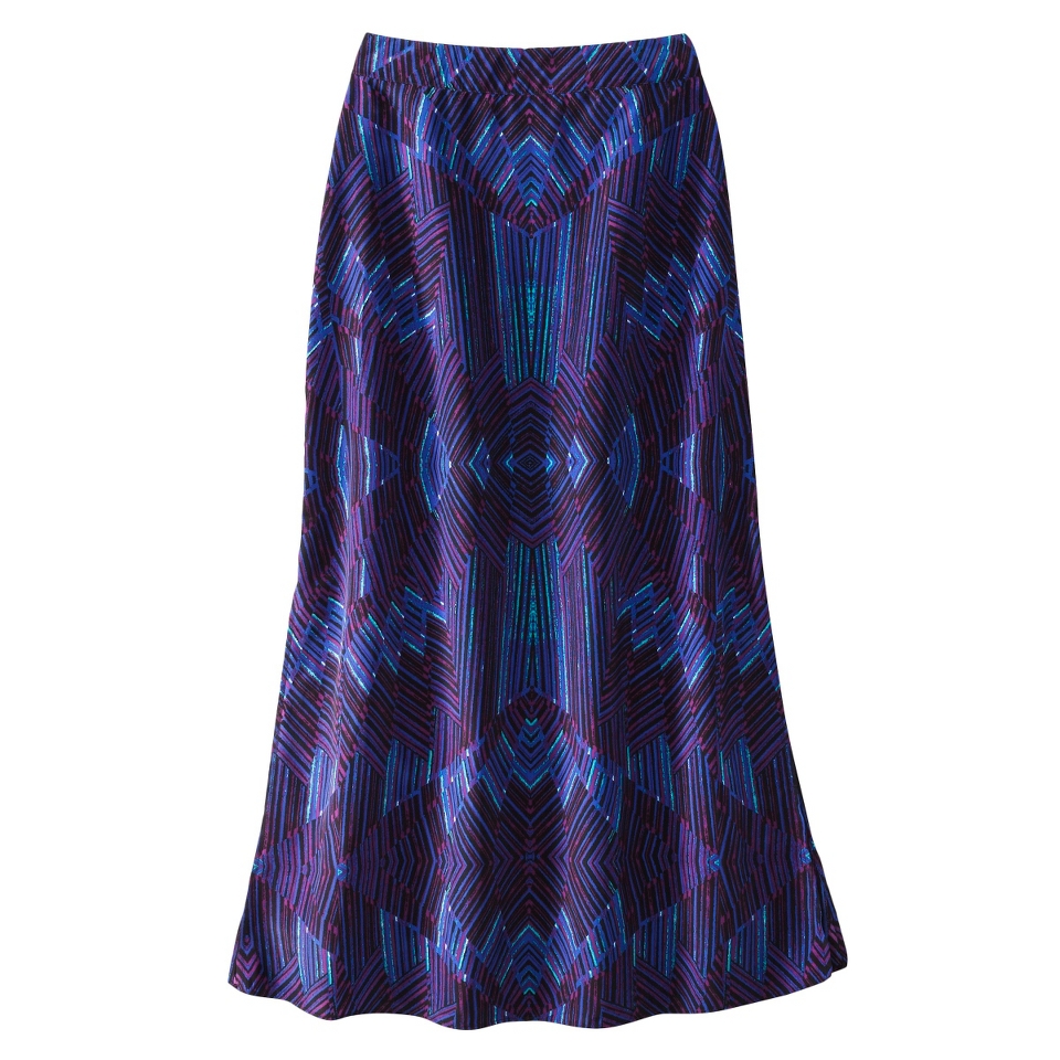 Mossimo Womens Side Slit Maxi Skirt   Deco Print M