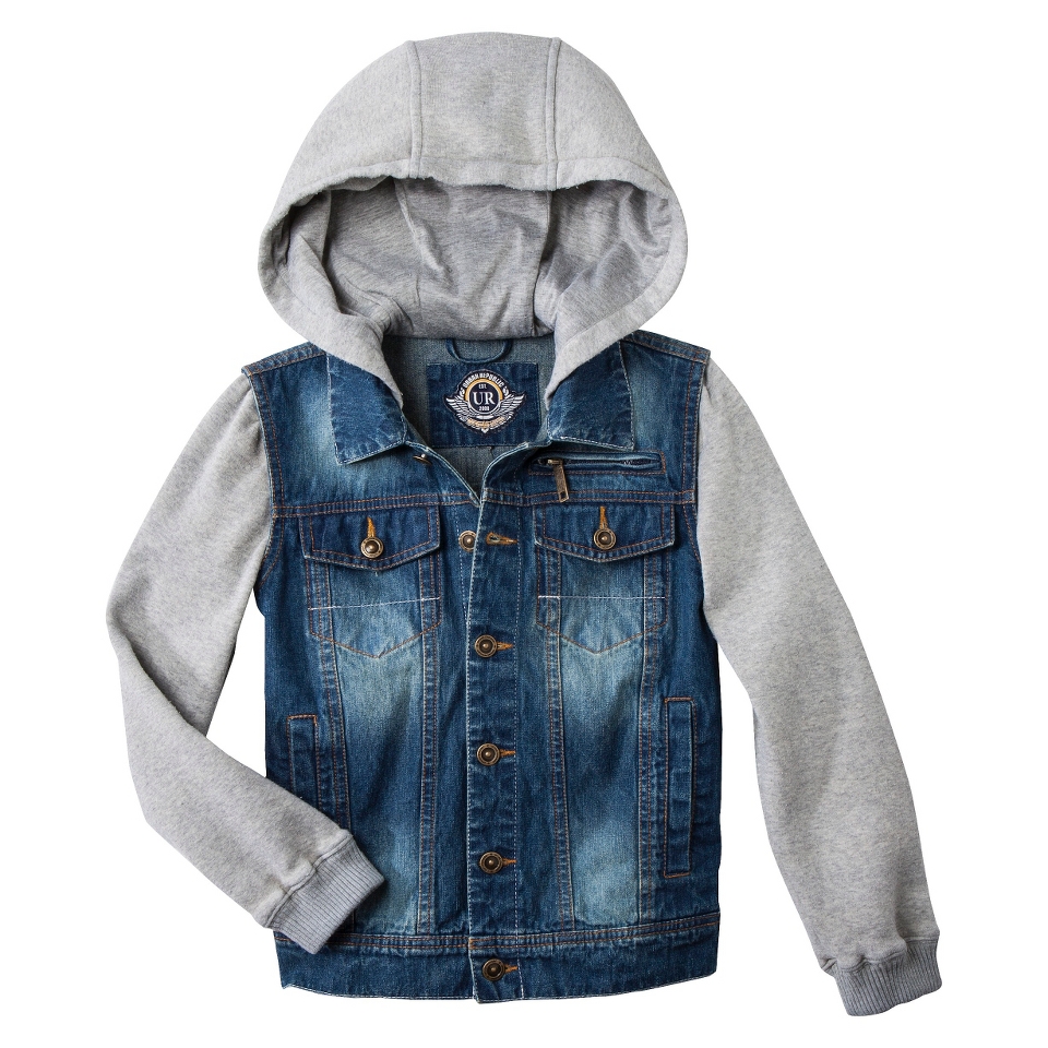 Urban Republic Boys Hooded Jean Jacket   Blue 4T