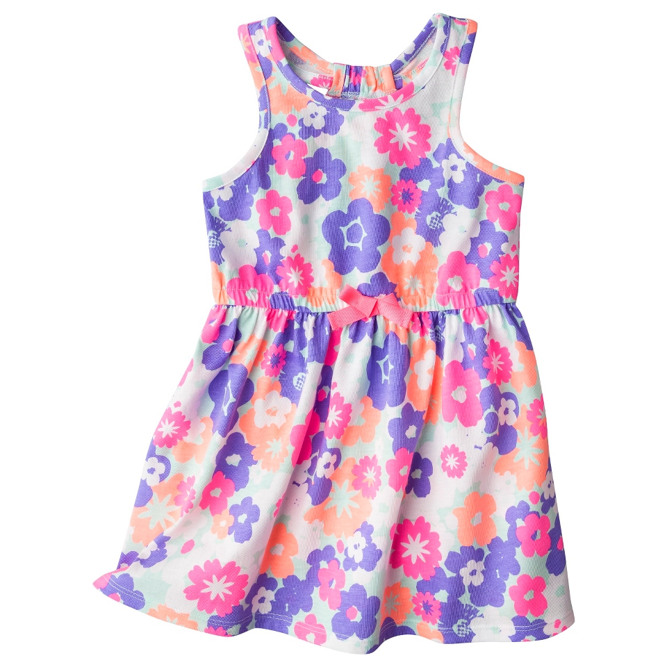 Circo Infant Toddler Girls Neon Floral Sun Dress   Joyful Mint 5T