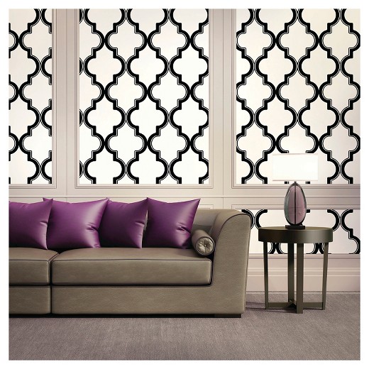 Devine Color Cable Stitch Peel & Stick Wallpaper Black & White Target