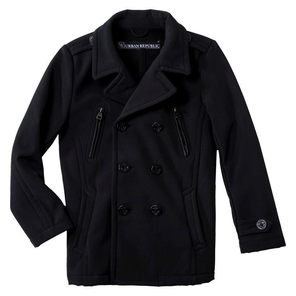 Urban Republic Boys Lightweight Softshell Peacoat   Black 10 12