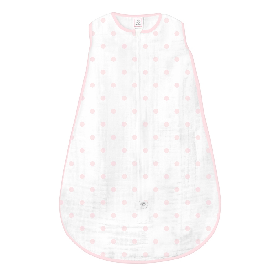 SwaddleDesigns Muslin zzZipMe Sack   Pastel Pink Dots