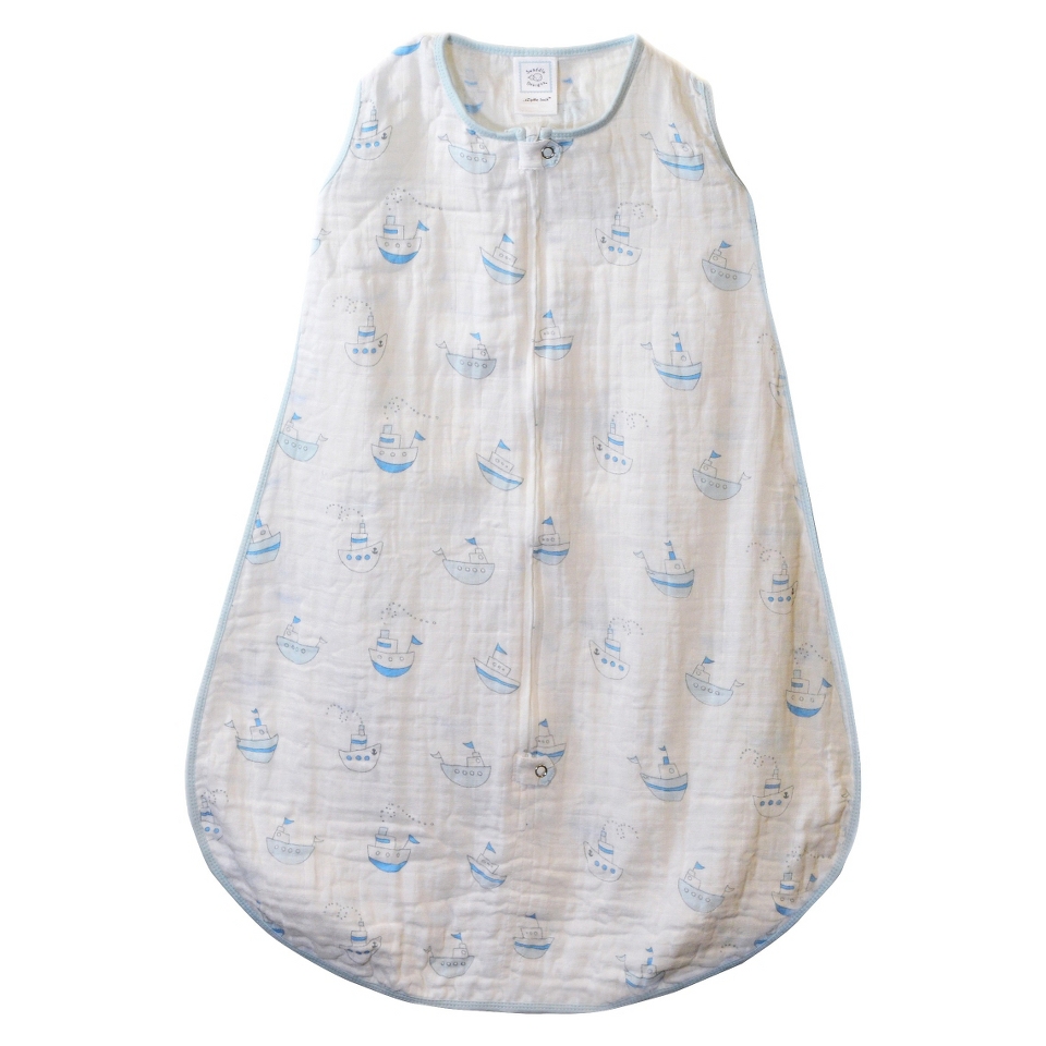 SwaddleDesigns Muslin zzZipMe Sack   Pastel Blue Little Ships