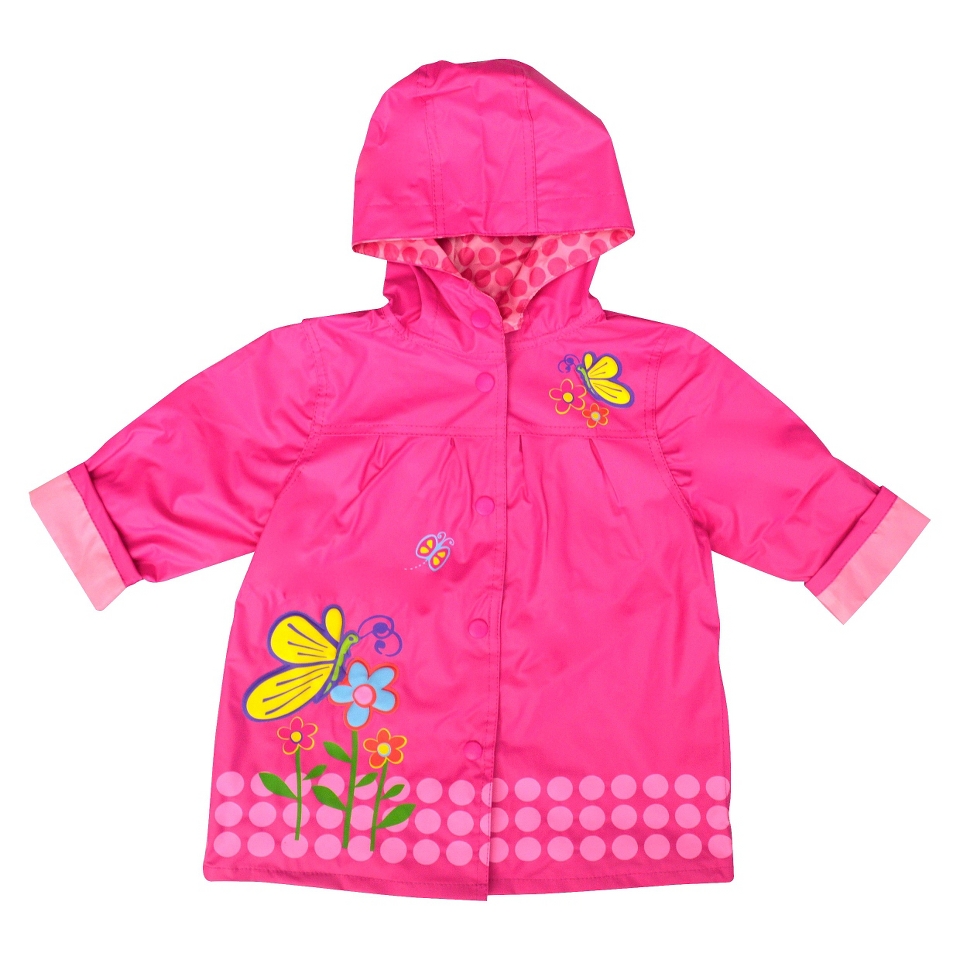 Raindrops Infant Toddler Girls Butterfly Raincoat   Pink 2T