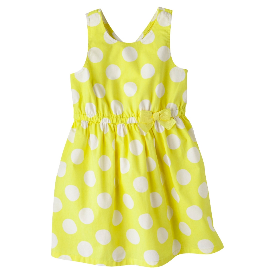 Cherokee Infant Toddler Girls Polkadot Cross Back Sundress   Yellow 12 M