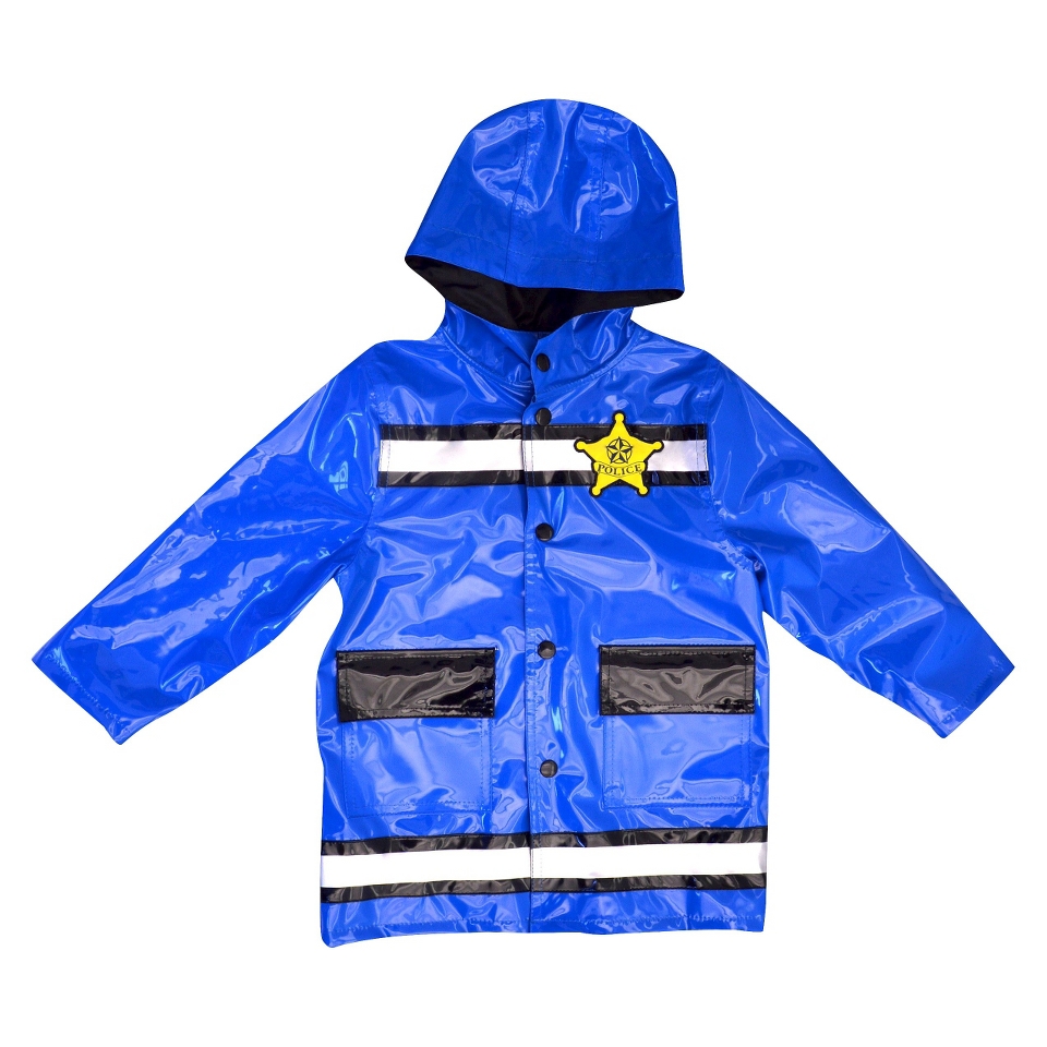 Raindrops Infant Toddler Boys Police Officer Raincoat   Blue 4T