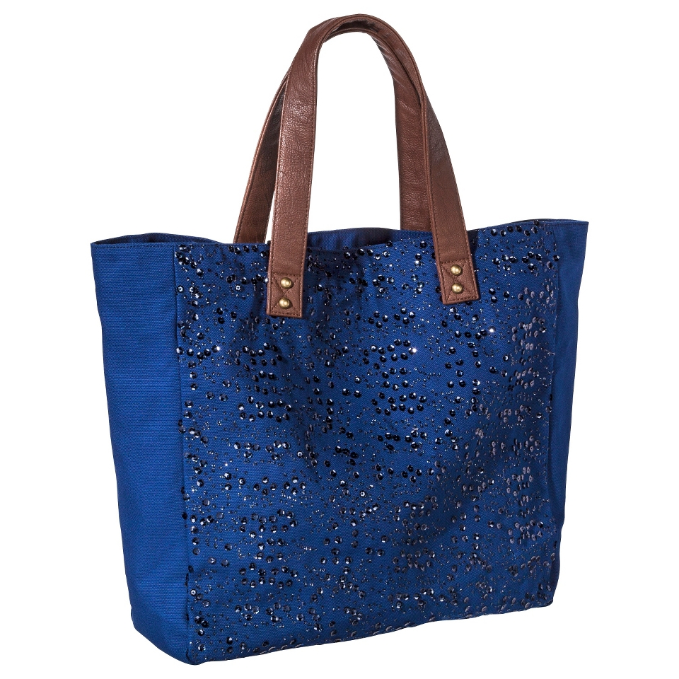 Merona Sequin Tote Handbag   Navy