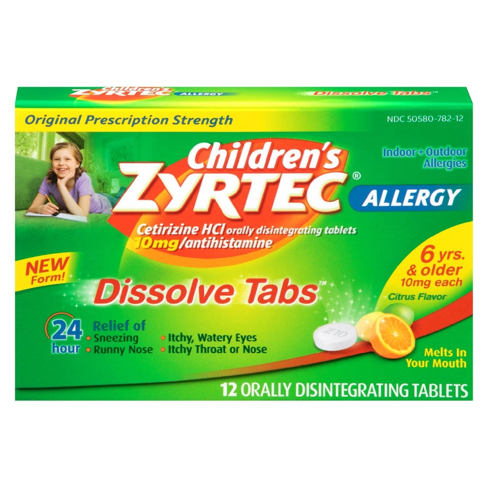 Childrens ZYRTEC 24 Hour Allergy Dissolve Tablets   12 Count
