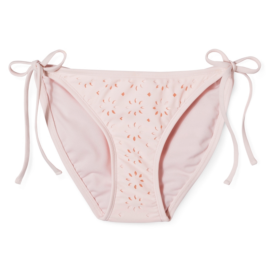 Xhilaration Juniors Side Tie Swim Bottom  Light Pink L