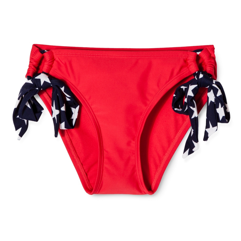 Xhilaration Juniors Mock Tie Swim Bottom  Red M