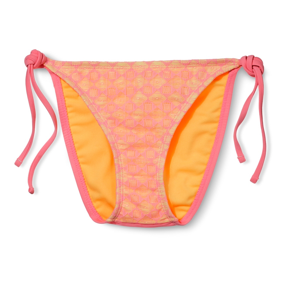 Xhilaration Juniors Crochet Side Tie Swim Bottom  Peach S