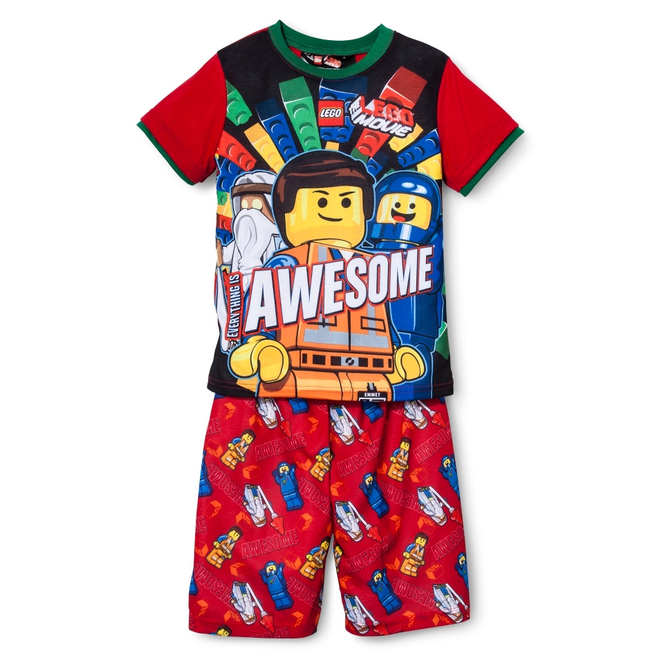 The Lego Movie Boys 2 Piece Short Sleeve Pajama Set   Red S