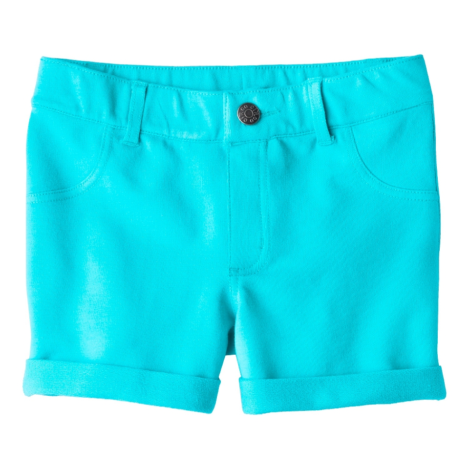 Girls Rolled Cuff Fashion Short   Laser Aqua M