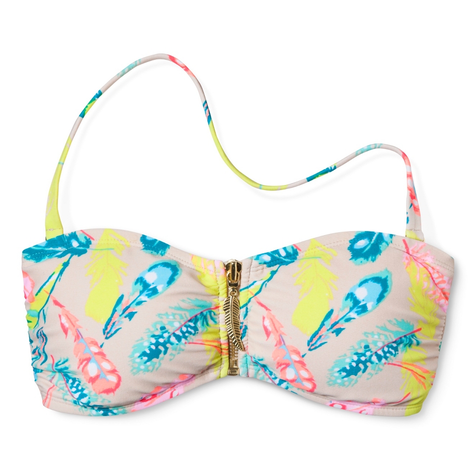 Xhilaration Juniors Bandeau Swim Top  Feather Print S