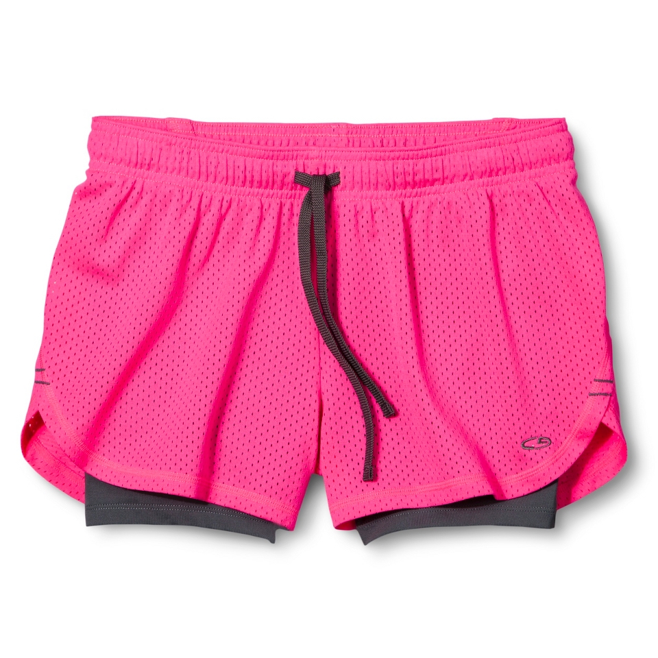 C9 by Champion Womens Mesh Short with Compression   Pink S