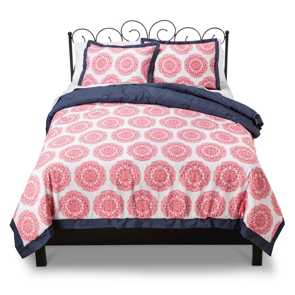 Xhilaration Medallion Comforter Set   Pink (Full/Queen)