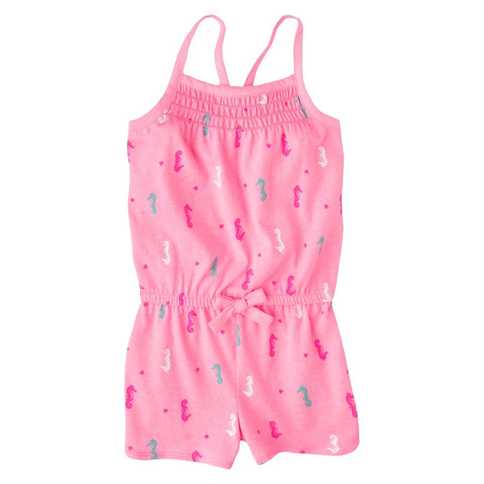 Circo Infant Toddler Girls Sleeveless Seahorse Romper   Daring Pink 18 M