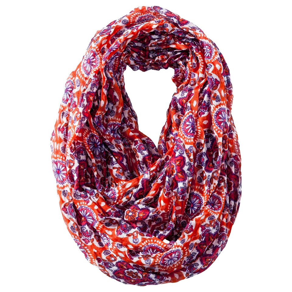 Merona Floral Infinity Scarf   Orange