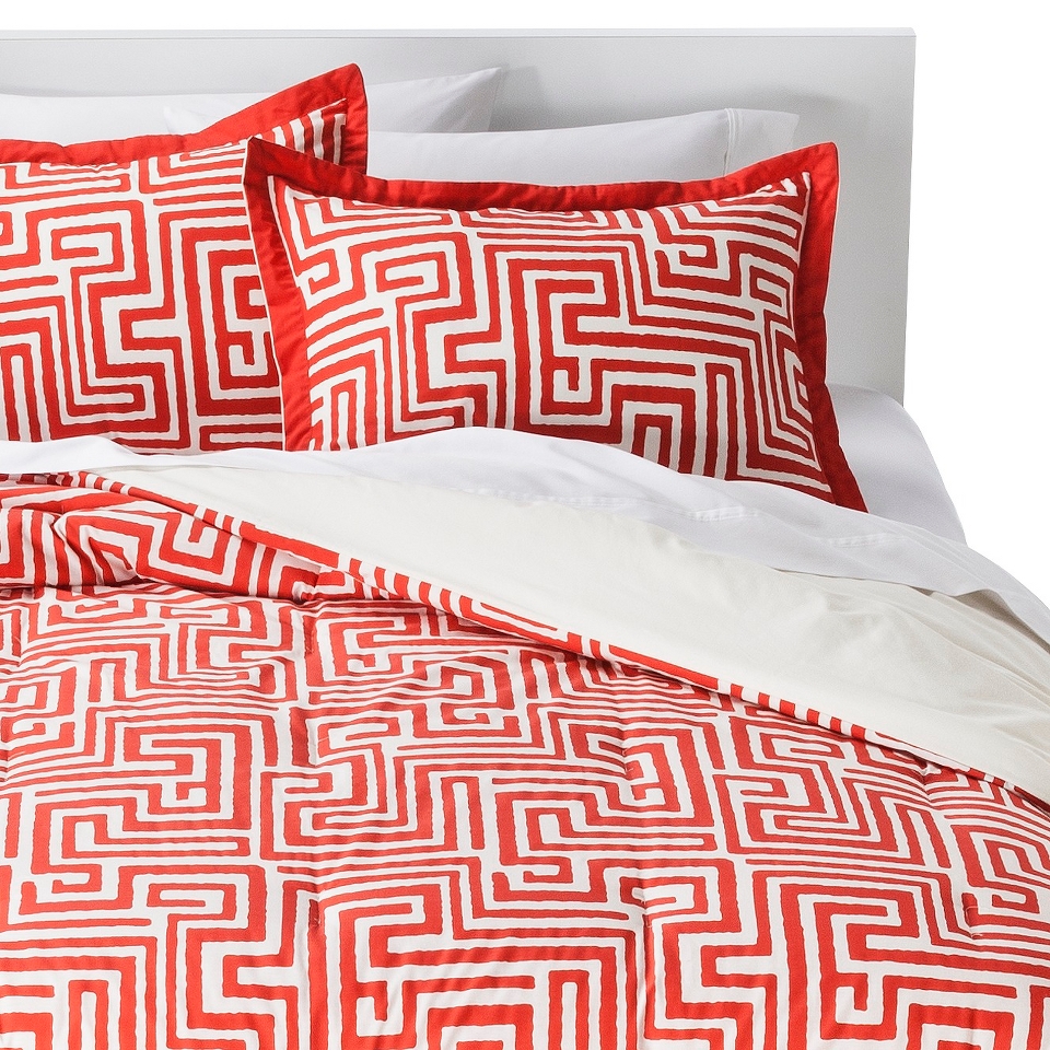 Room Essentials Maize Geo Comforter Set   Orange (King)