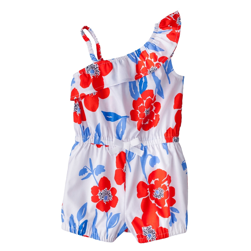 Genuine Kids from OshKosh Infant Toddler Girls One Shoulder Floral Romper  