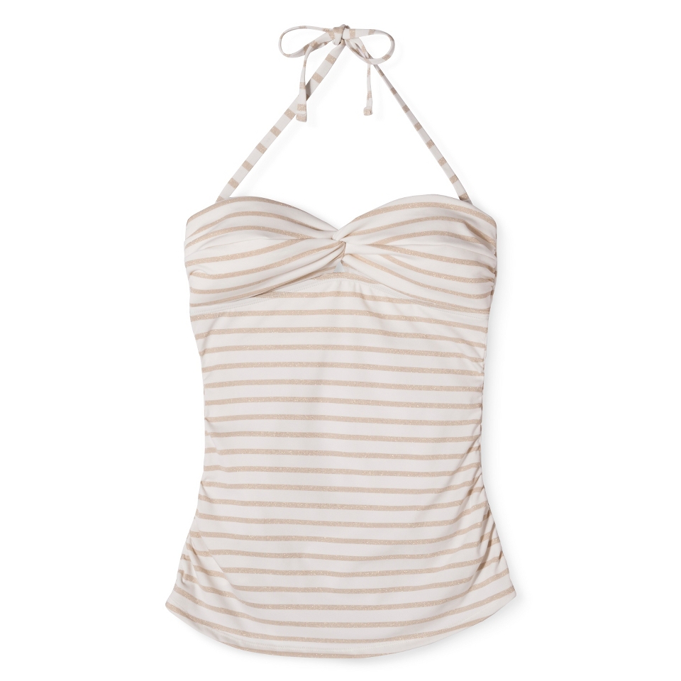 Merona Womens Stripe Tankini Swim Top  Gold M