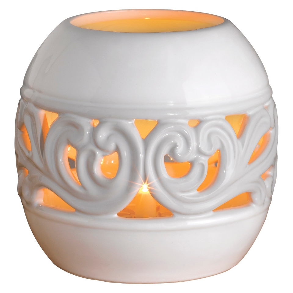 Wax Free Warmer Set 2 Extra Fragrance Disks included   White Deluxe