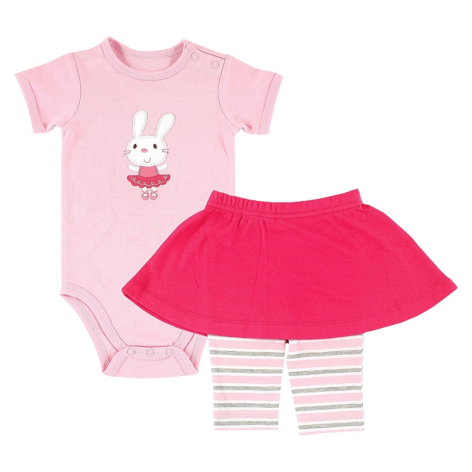 Hudson Baby Newborn Girls Bodysuit and Skirt Set   Pink 9 12 M