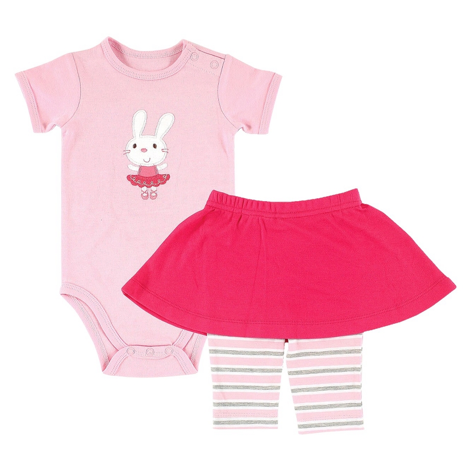 Hudson Baby Newborn Girls Bodysuit and Skirt Set   Pink 3 6 M