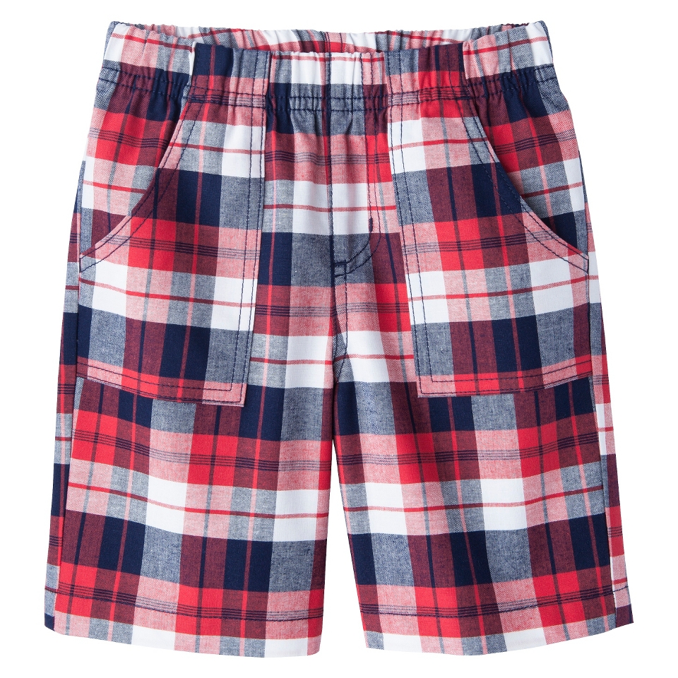 Circo Infant Toddler Boys Plaid Chino Short   Cherry Tomato 18 M